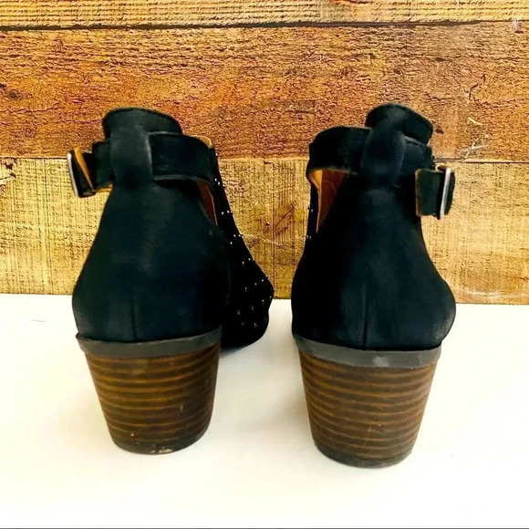 Lucky Brand Bankks Leather Studded Peep Toe Booties - Picture 5 of 9